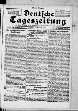 Deutsche Tageszeitung on Oct 7, 1917