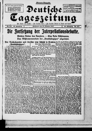 Deutsche Tageszeitung on Oct 10, 1917