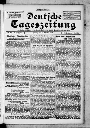 Deutsche Tageszeitung on Oct 12, 1917