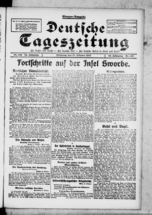 Deutsche Tageszeitung on Oct 17, 1917