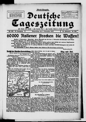 Deutsche Tageszeitung on Nov 1, 1917