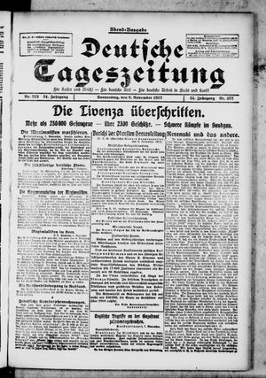 Deutsche Tageszeitung on Nov 8, 1917