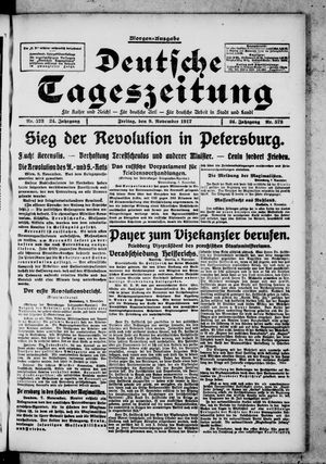 Deutsche Tageszeitung on Nov 9, 1917