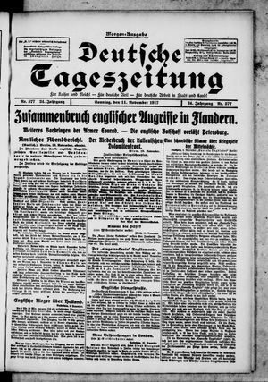 Deutsche Tageszeitung on Nov 11, 1917