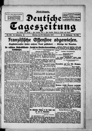 Deutsche Tageszeitung on Nov 26, 1917