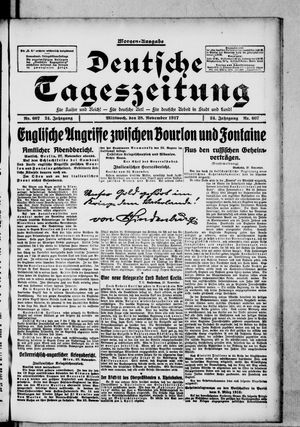 Deutsche Tageszeitung vom 28.11.1917