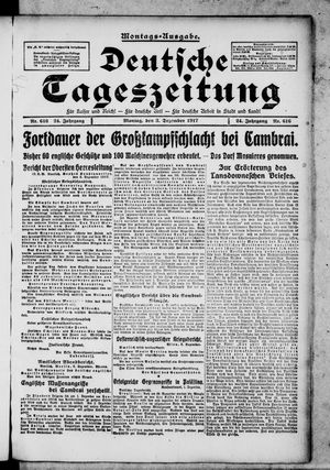 Deutsche Tageszeitung on Dec 3, 1917