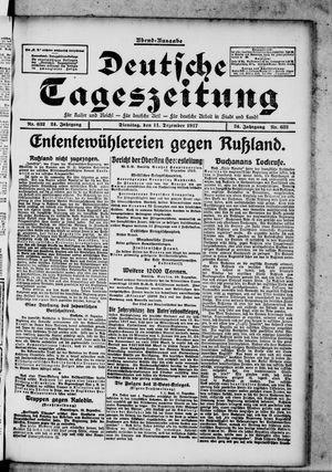 Deutsche Tageszeitung vom 11.12.1917