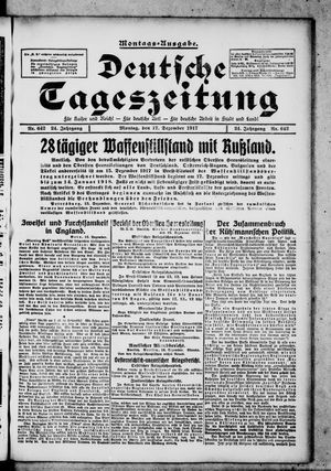 Deutsche Tageszeitung vom 17.12.1917