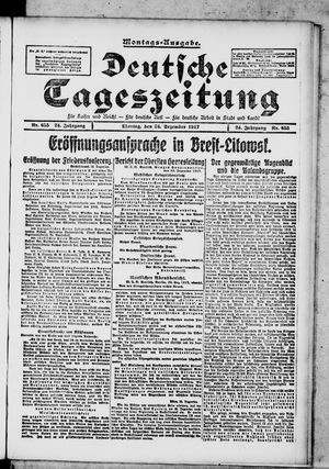 Deutsche Tageszeitung vom 24.12.1917