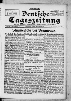 Deutsche Tageszeitung vom 27.12.1917