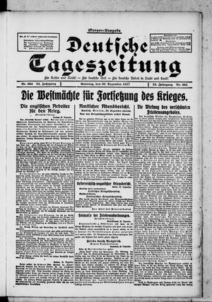 Deutsche Tageszeitung on Dec 30, 1917