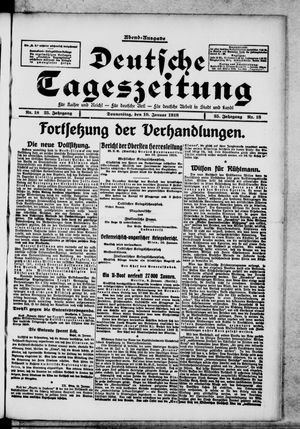 Deutsche Tageszeitung on Jan 10, 1918