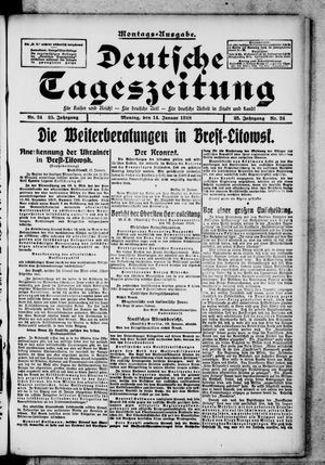 Deutsche Tageszeitung vom 14.01.1918