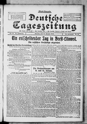 Deutsche Tageszeitung vom 14.01.1918