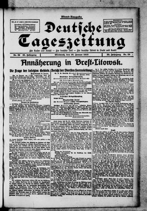 Deutsche Tageszeitung vom 16.01.1918
