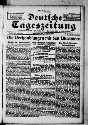 Deutsche Tageszeitung on Jan 17, 1918
