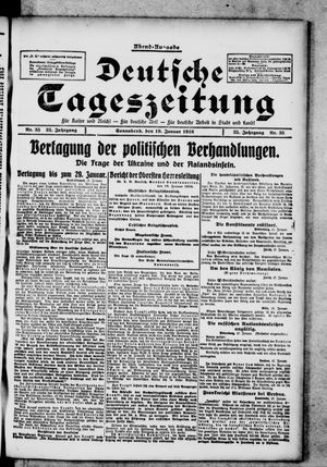 Deutsche Tageszeitung on Jan 19, 1918