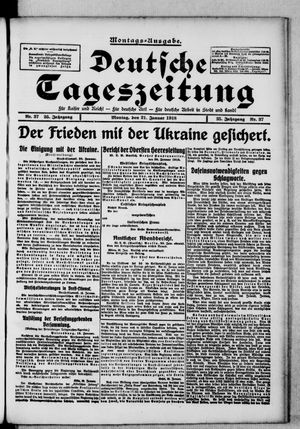 Deutsche Tageszeitung vom 21.01.1918
