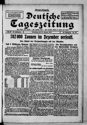Deutsche Tageszeitung on Jan 22, 1918