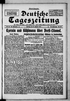 Deutsche Tageszeitung vom 25.01.1918