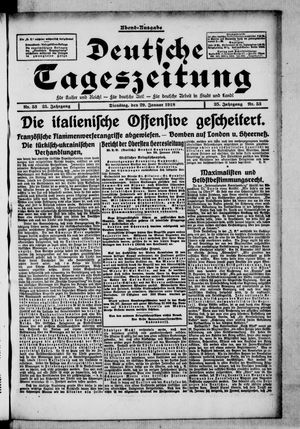 Deutsche Tageszeitung vom 29.01.1918