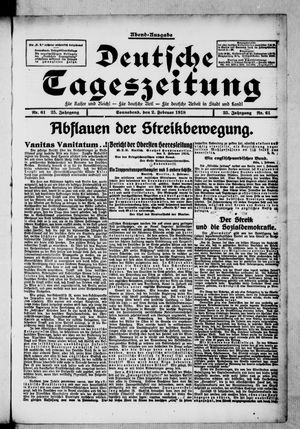 Deutsche Tageszeitung vom 02.02.1918