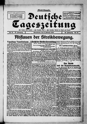 Deutsche Tageszeitung on Feb 2, 1918