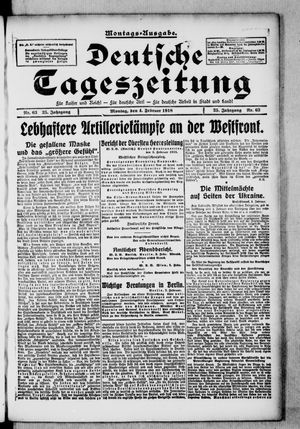 Deutsche Tageszeitung vom 04.02.1918