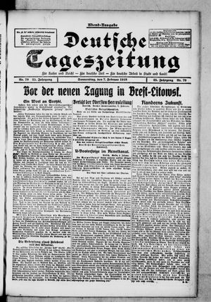 Deutsche Tageszeitung on Feb 7, 1918