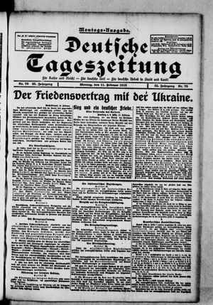 Deutsche Tageszeitung vom 11.02.1918