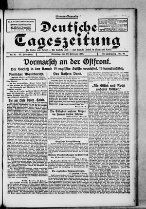 Deutsche Tageszeitung vom 19.02.1918