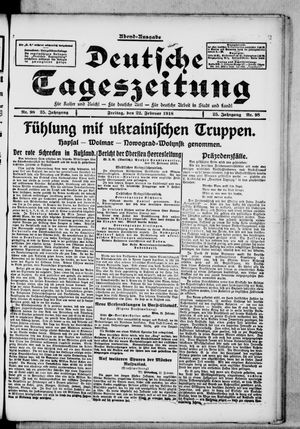 Deutsche Tageszeitung vom 22.02.1918