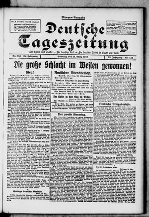 Deutsche Tageszeitung on Mar 24, 1918