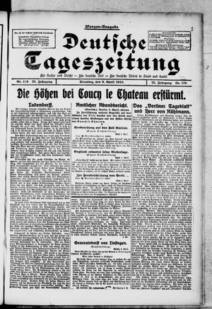 Deutsche Tageszeitung on Apr 9, 1918