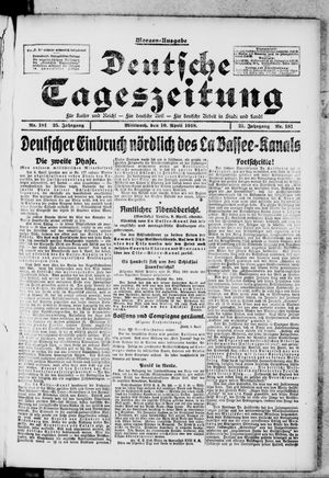Deutsche Tageszeitung on Apr 10, 1918