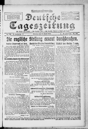 Deutsche Tageszeitung vom 15.04.1918