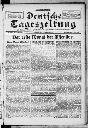 Deutsche Tageszeitung on Apr 21, 1918