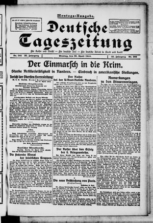 Deutsche Tageszeitung vom 22.04.1918