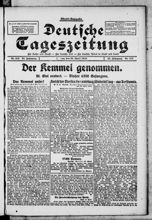 Deutsche Tageszeitung vom 26.04.1918