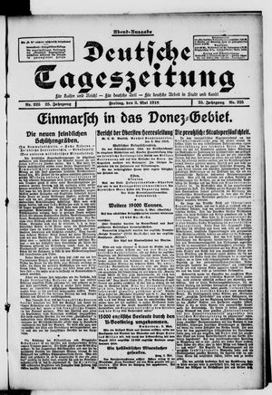 Deutsche Tageszeitung on May 3, 1918