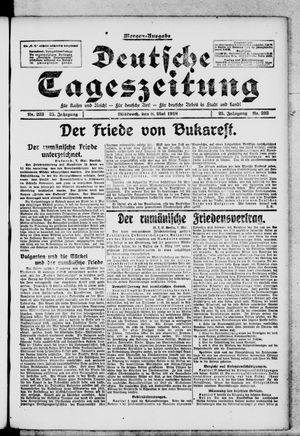 Deutsche Tageszeitung vom 08.05.1918