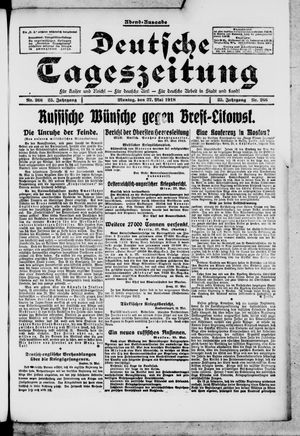 Deutsche Tageszeitung vom 27.05.1918