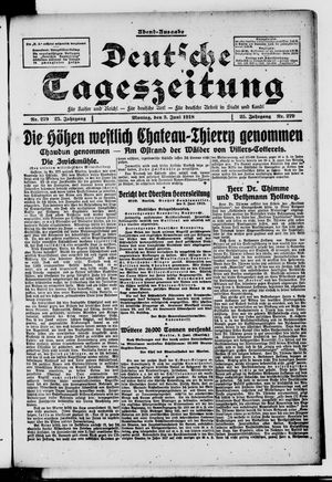 Deutsche Tageszeitung on Jun 3, 1918