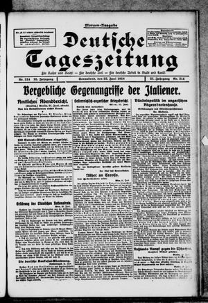 Deutsche Tageszeitung vom 22.06.1918