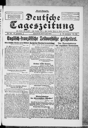 Deutsche Tageszeitung on Jul 6, 1918