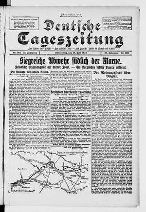 Deutsche Tageszeitung on Jul 18, 1918