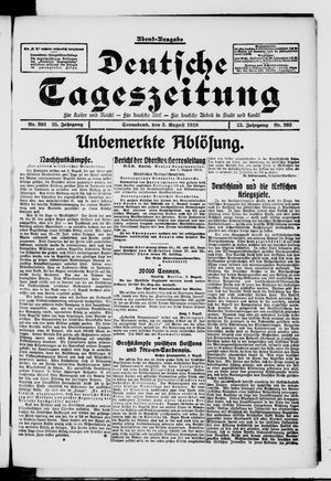 Deutsche Tageszeitung on Aug 3, 1918