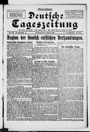 Deutsche Tageszeitung on Aug 4, 1918