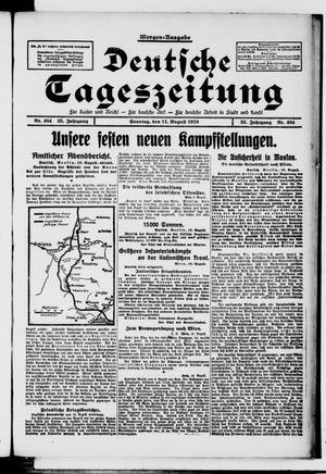Deutsche Tageszeitung vom 11.08.1918